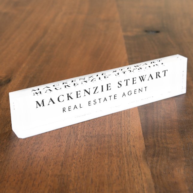 Professional Modern Minimal Professional Executive Nameplate (Side)
