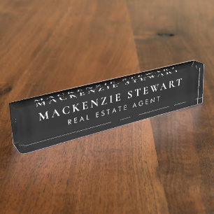 Professional Modern Minimal Professional Executive Nameplate