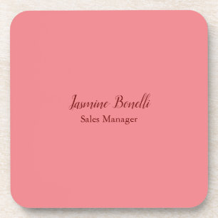 Professional Modern Minimalist Add Name Personal Coaster