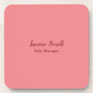 Professional Modern Minimalist Add Name Personal Coaster