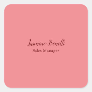 Professional Modern Minimalist Add Name Personal Square Sticker