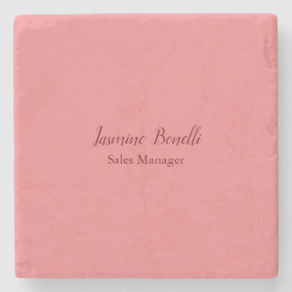 Professional Modern Minimalist Add Name Personal Stone Coaster