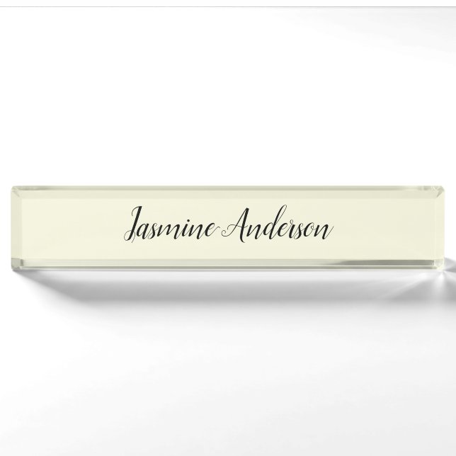 Professional Modern Minimalist Beige Colour Nameplate (Front)