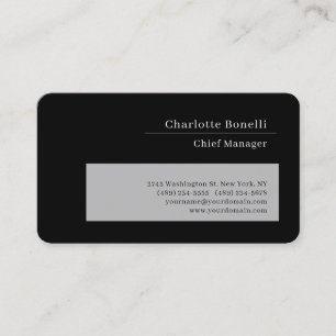 Professional Modern Minimalist Black & Grey Business Card