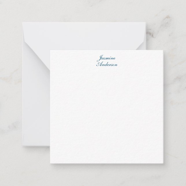 Professional Modern Minimalist Blue White Card (Front)