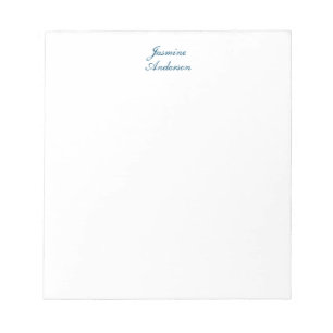 Professional Modern Minimalist Blue White Notepad