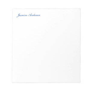 Professional Modern Minimalist Blue White Notepad