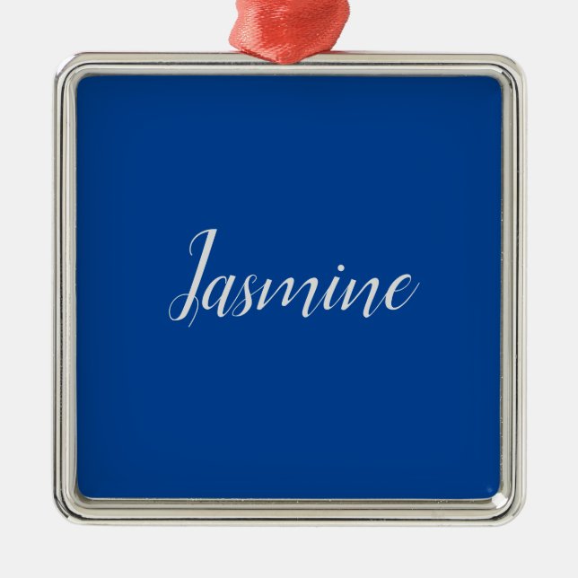 Professional Modern Minimalist Deep Blue  Metal Ornament (Front)