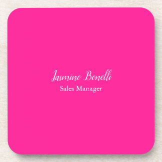 Professional Modern Minimalist Deep Pink Coaster