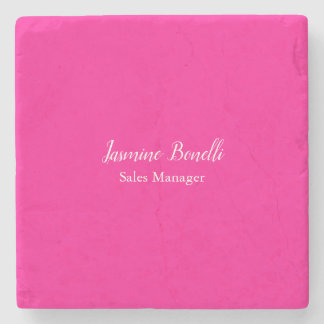 Professional Modern Minimalist Deep Pink Stone Coaster
