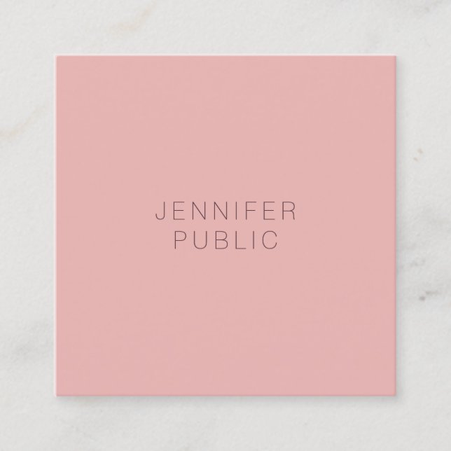 Professional Modern Minimalist Design Trend Colour Square Business Card (Front)