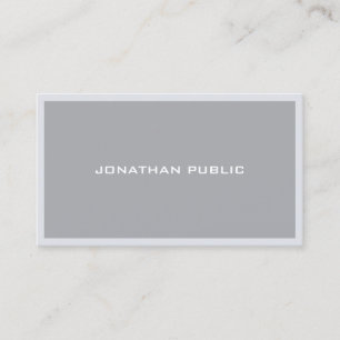 Professional Modern Minimalist Elegant Grey Plain Business Card