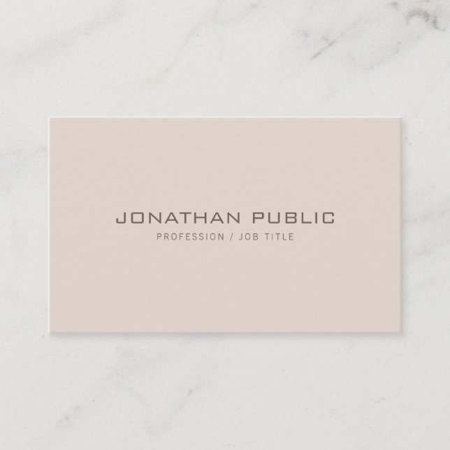 Professional Modern Minimalist Elegant Plain Top Business Card (Front)