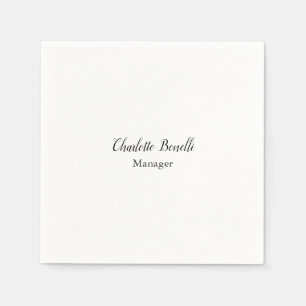 Professional Modern Minimalist Handwriting Name Napkin