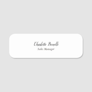 Professional Modern Minimalist Handwriting Name Tag