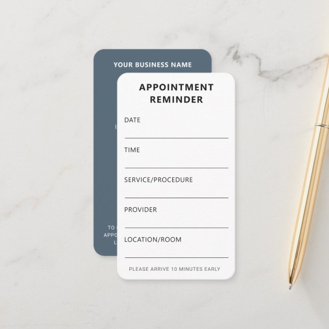 Professional Modern Minimalist Medical Care Doctor Appointment Card (Front/Back In Situ)