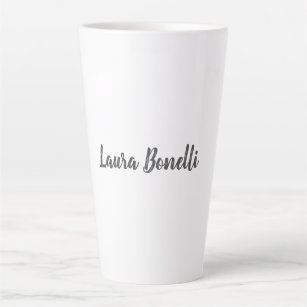 Professional Modern Minimalist Name Calligraphy Latte Mug