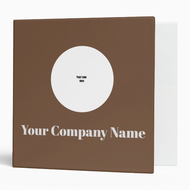 Professional Modern Minimalist Office Coffee Brown Binder (Front/Inside)