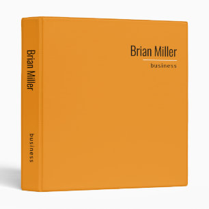 Professional Modern Minimalist Orange Business Binder