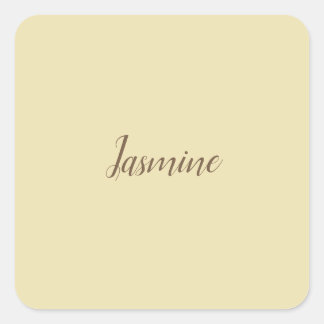 Professional Modern Minimalist Pastel Beige Colour Square Sticker