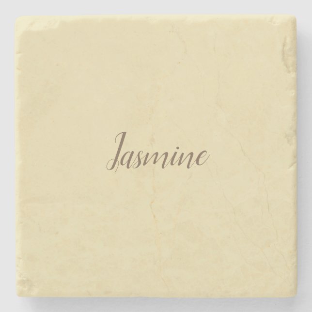 Professional Modern Minimalist Pastel Beige Colour Stone Coaster (Front)