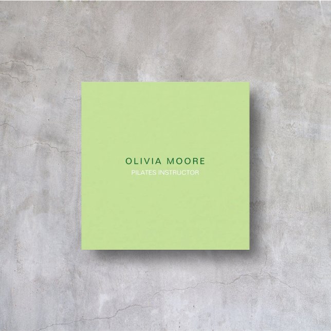 Professional Modern Minimalist Pilates Instructor Square Business Card (Creator Uploaded)