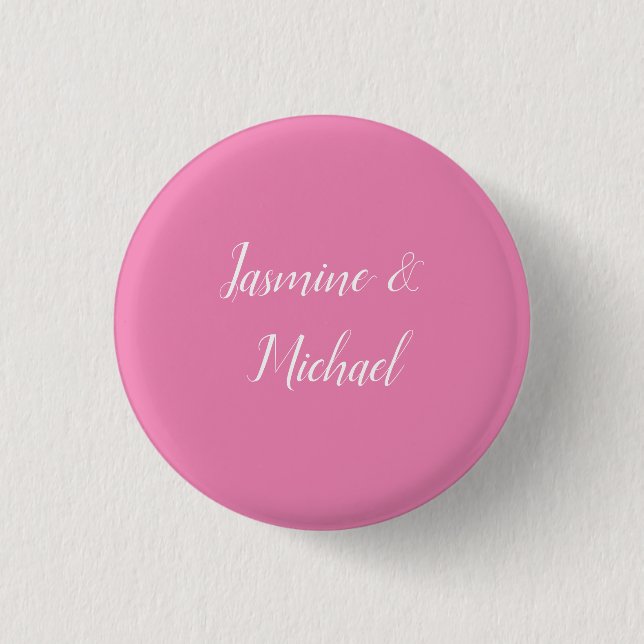 Professional Modern Minimalist Pink Colour 1 Inch Round Button (Front)