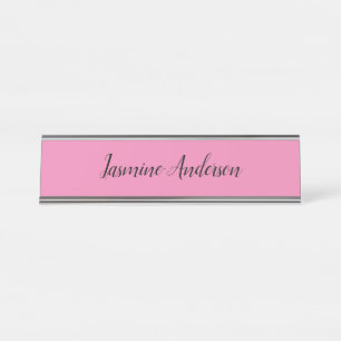 Professional Modern Minimalist Pink Desk Name Plate