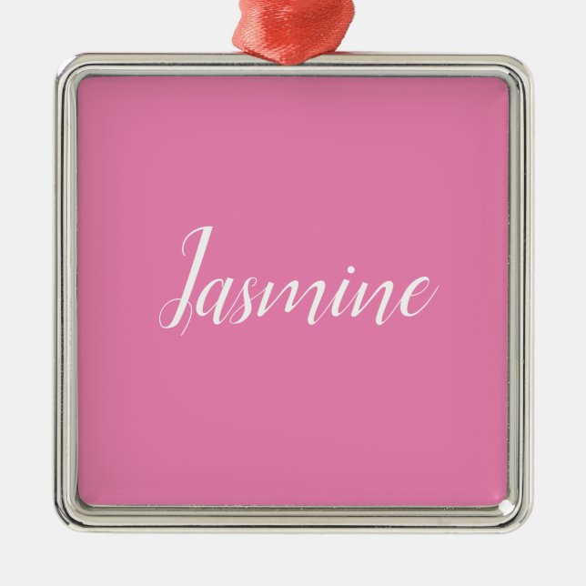 Professional Modern Minimalist Pink Metal Ornament (Front)