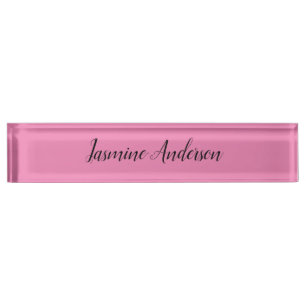 Professional Modern Minimalist Pink Nameplate