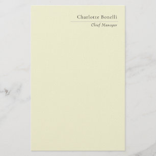 Professional Modern Minimalist Plain Beige Color Stationery