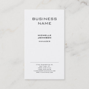 Professional Modern Minimalist Plain Black & White Business Card