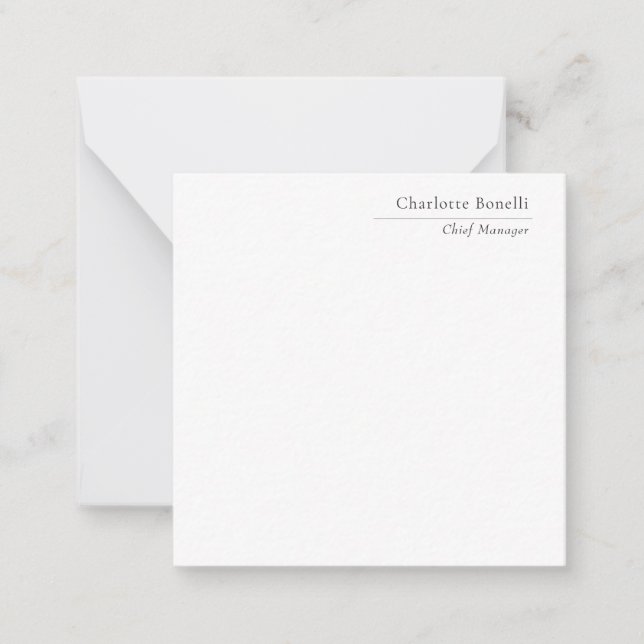Professional Modern Minimalist Plain Black & White Card (Front)