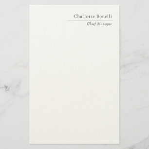 Professional Modern Minimalist Plain Black & White Stationery
