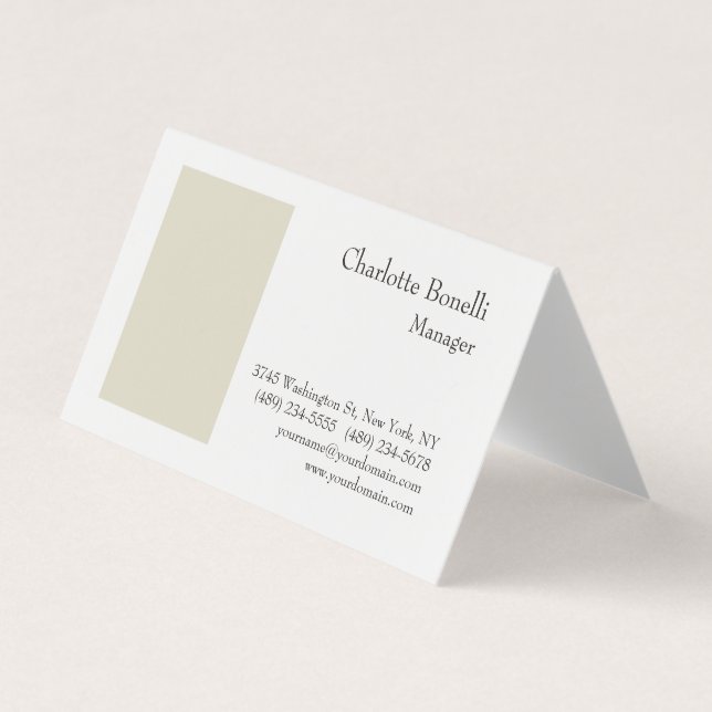 Professional Modern Minimalist Plain Business Card (Front)