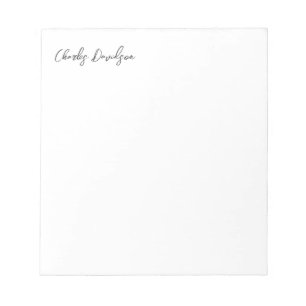 Professional Modern Minimalist Plain Calligraphy Notepad