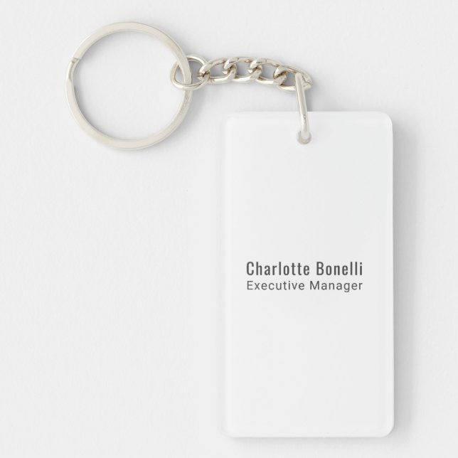 Professional Modern Minimalist Plain  Keychain (Front)