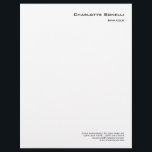 Professional Modern Minimalist Plain Letterhead<br><div class="desc">Simple Modern Professional Business Card. You Can Easily Change the Fonts,  Background Image and Colour,  Letter Characters.</div>