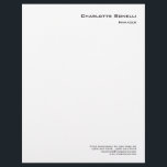 Professional Modern Minimalist Plain Letterhead<br><div class="desc">Simple Modern Professional Business Card. You Can Easily Change the Fonts,  Background Image and Colour,  Letter Characters.</div>