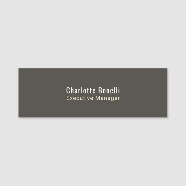 Professional Modern Minimalist Plain  Name Tag (Front)