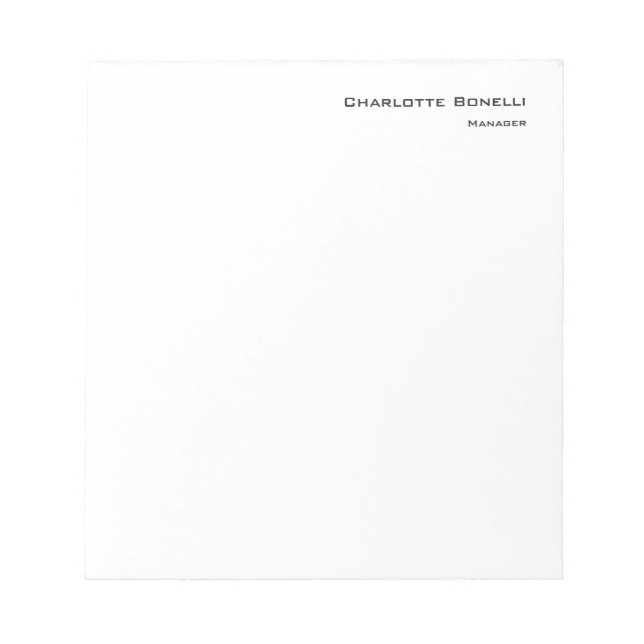 Professional Modern Minimalist Plain Notepad (Front)