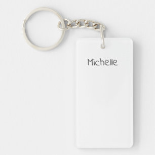 Professional Modern Minimalist Plain Own Name Keychain