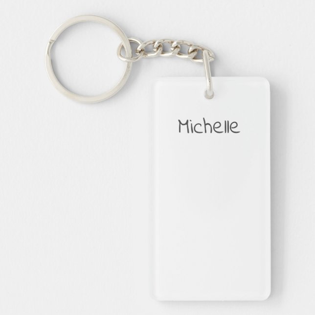 Professional Modern Minimalist Plain Own Name Keychain (Front)