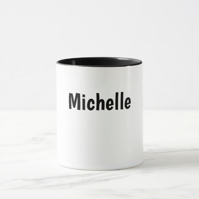 Professional Modern Minimalist Plain Own Name Mug (Center)