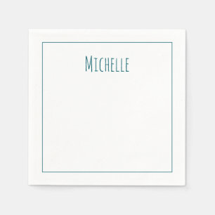 Professional Modern Minimalist Plain Own Name Napkin