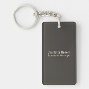 Professional Modern Minimalist Plain Round Corner Keychain