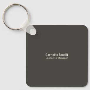 Professional Modern Minimalist Plain Round Corner Keychain