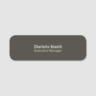 Professional Modern Minimalist Plain Round Corner Name Tag