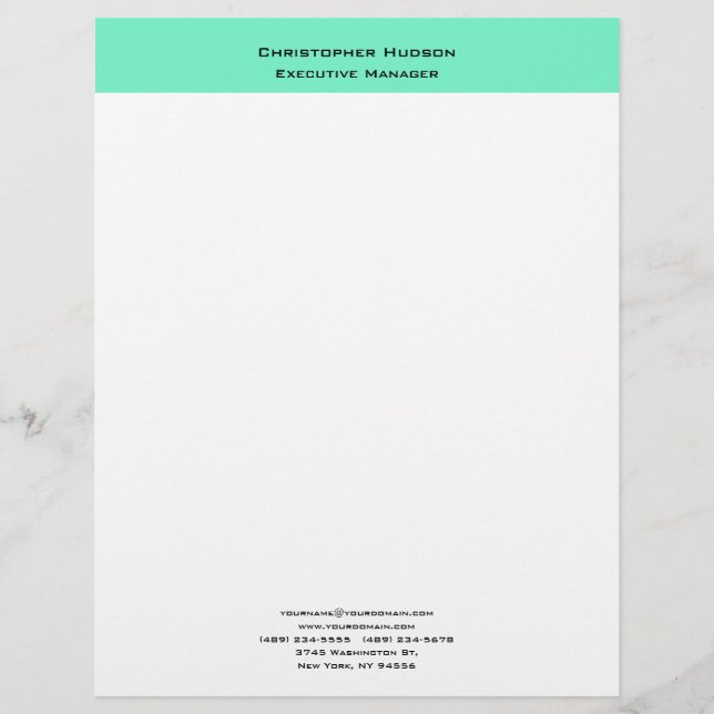 Professional Modern Minimalist Simple Plain Letterhead (Front)