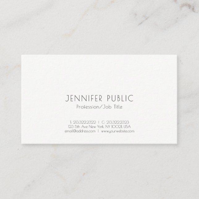 Professional Modern Minimalist Simple Template Business Card (Front)